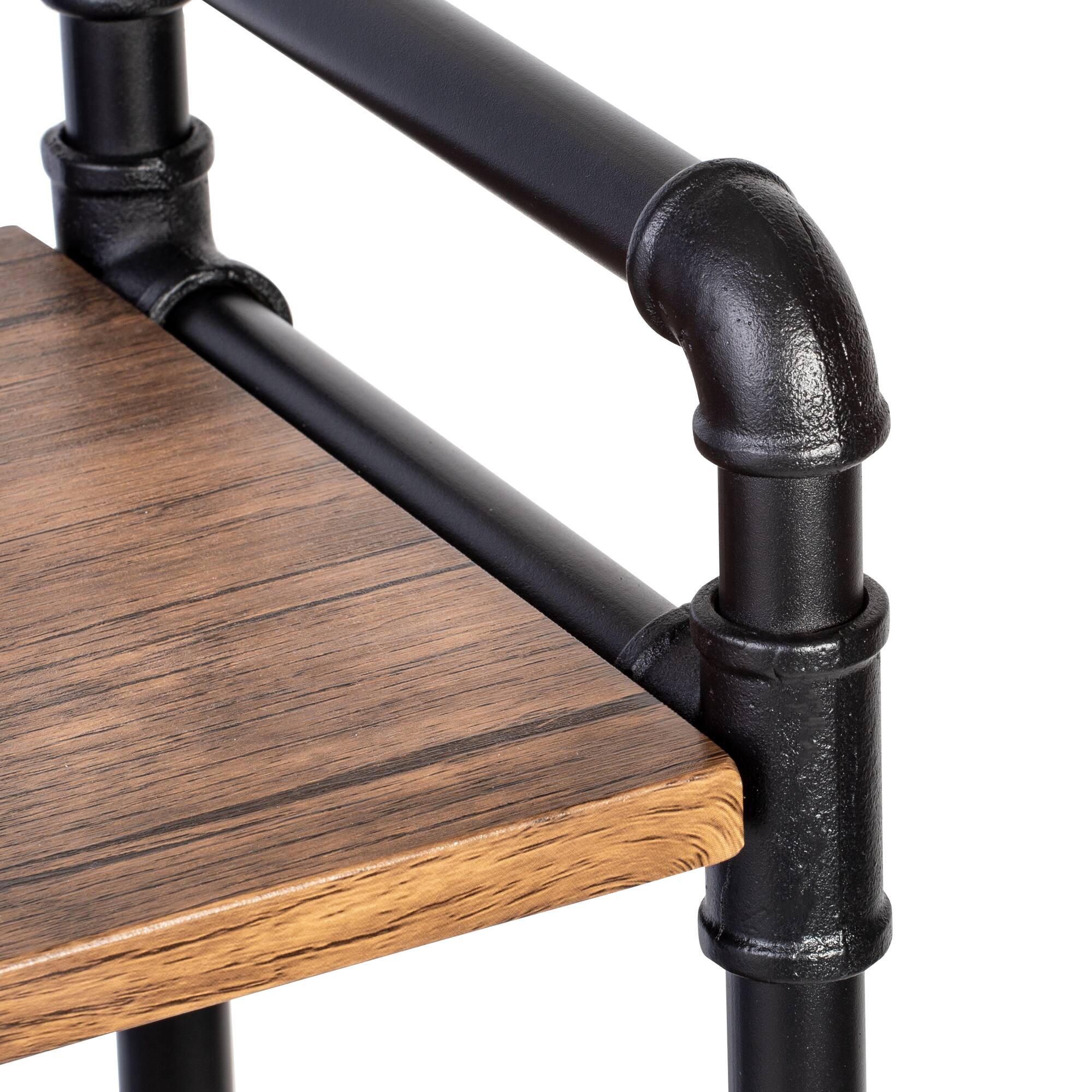 Honey Can Do 3-Tier Industrial Black Bookshelf